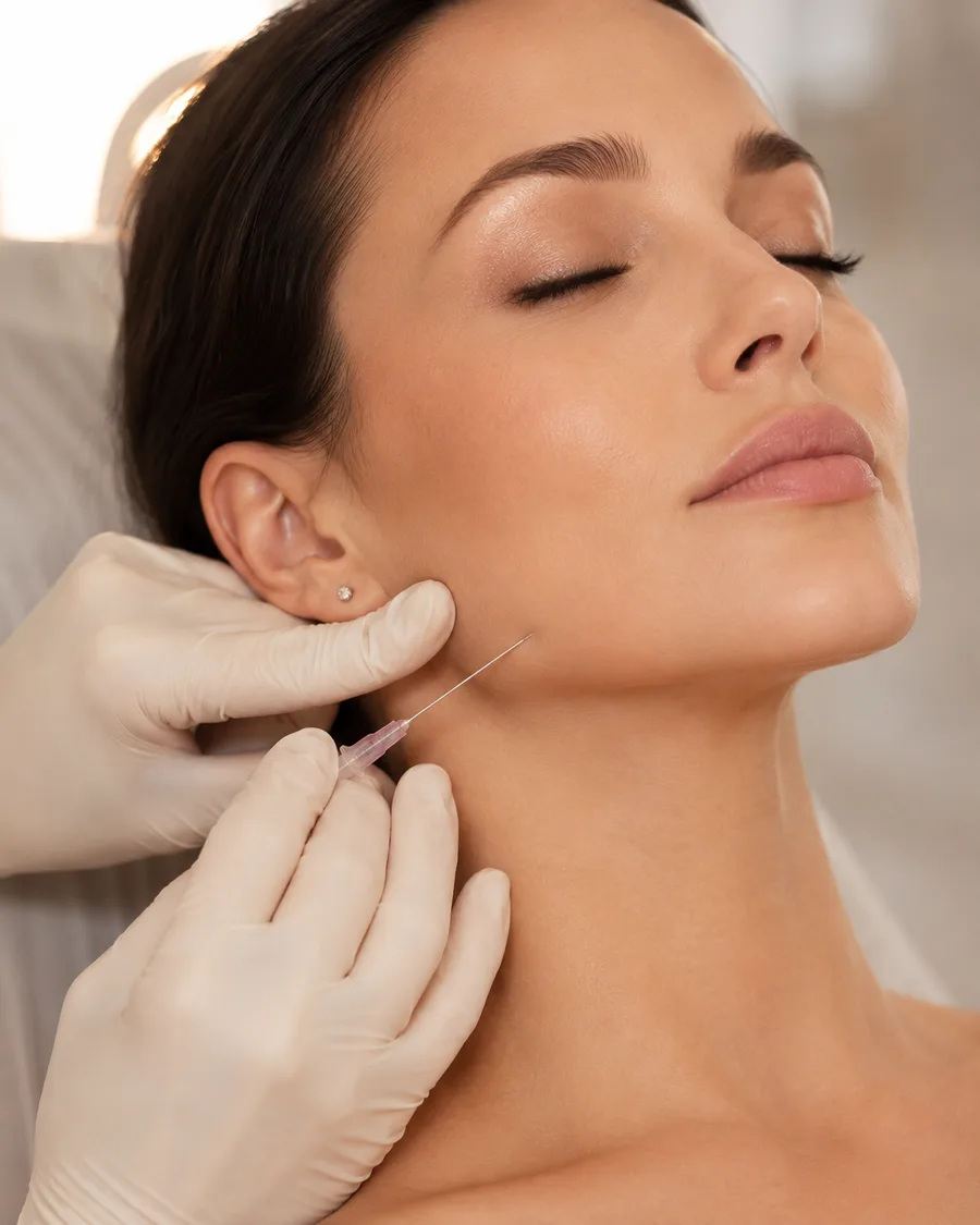 Procedimento de preenchimento facial com harmonização natural